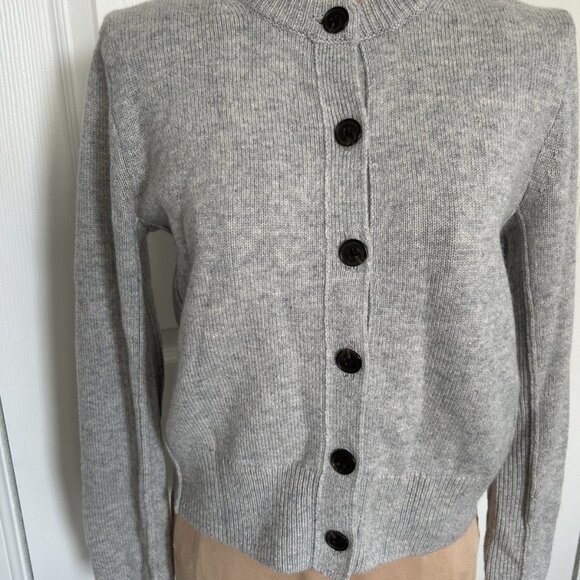 Madewell $198 Cashmere Heather Gray Button-Front Cardigan Sweater Size XXS - Picture 2 of 16